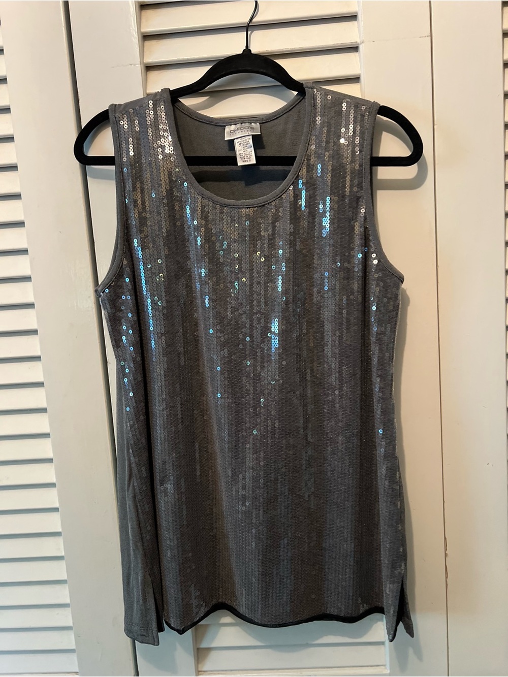 Chico's Silver Sequin Tank Top